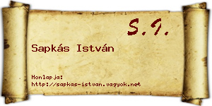 Sapkás István névjegykártya